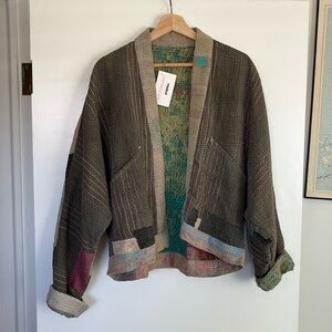 Repurposed kanatha fabric jacket - M